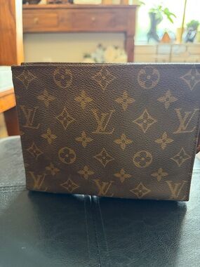 Louis Vuitton Monogram Canvas Pouch in Brown and Tan